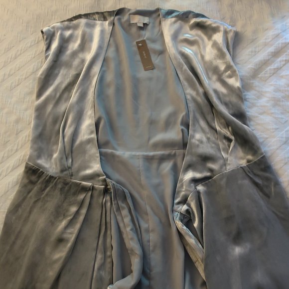 NWT J. Crew Silver Velvet Wrap Dress - Picture 9 of 13